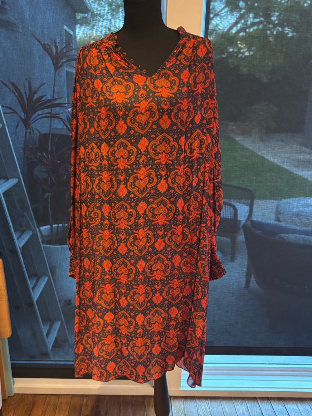 Antik Batik Red & Black Paisley Dress